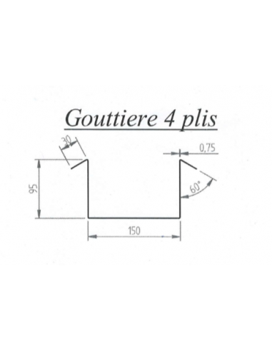 Gouttière 4 plis prepercée